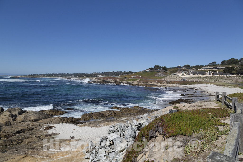 Monterey County, CA Photo - View of Pacific Ocean Along 17-Mile Drive, a Scenic Road Through Pacific Grove and Pebble Beach on The Monterey Peninsula in California
