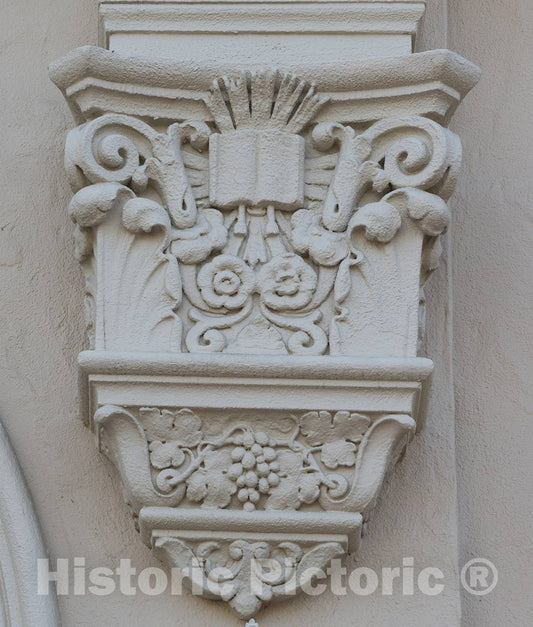 Photo - Architectural Detail at Mission Santa Clara de AsÃs, Santa Clara, California- Fine Art Photo Reporduction