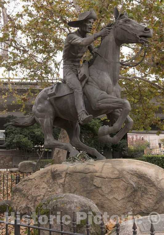 Photo - The Pony Express Statue is Made by Sculptor Thomas Holland in Old Sacramento, California- Fine Art Photo Reporduction