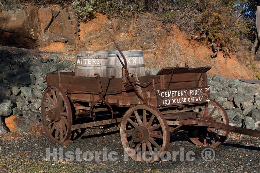 Photo - Wagon Cemetery Rides in Rough and Ready, a Small Settlement Near Grass Valley, California- Fine Art Photo Reporduction