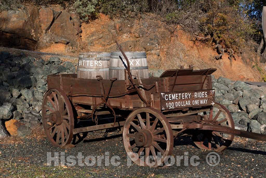 Photo - Wagon Cemetery Rides in Rough and Ready, a Small Settlement Near Grass Valley, California- Fine Art Photo Reporduction