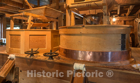 Photo- Interior tools and milling equipment at the Bale Grist Mill, now a California Historic Park 1 Fine Art Photo Reproduction