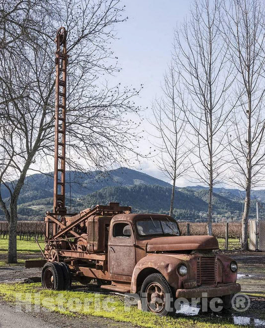 Photo - Although This Truck, Parked amid Napa Valley's Many Vineyards, Looks at First Glance to Perhaps Having Been Active in Fruit Picking or fire-and-Rescue Work