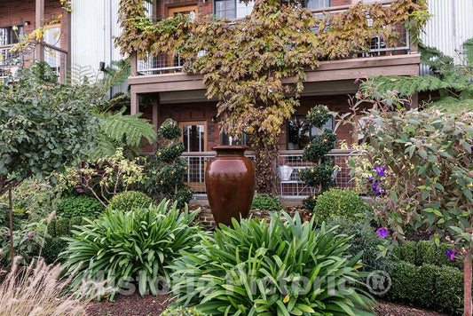 Photo - Courtyard at The Historic Napa Mill Shopping and Restaurant Complex in Downtown Napa, California- Fine Art Photo Reporduction