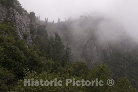 O'Brien, CA Photo - Fog obscures the exit from Lake Shasta Caverns, northeast of Redding, CA