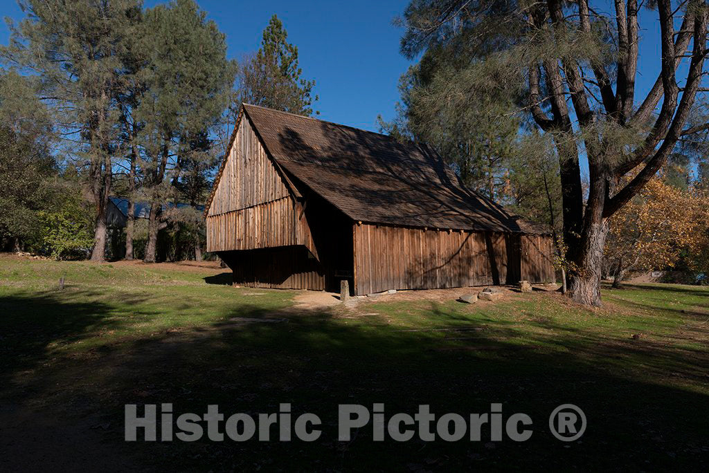 Photo - A Vintage barn at Shasta State Historic Park in The Now-Deserted Town of Shasta City, west of Redding, California- Fine Art Photo Reporduction
