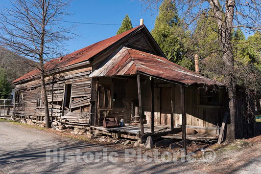 Photo- A decrepit cabin in French Gulch, a tiny settlement west of Redding, California, and near the Whiskeytown National Recreation Area 1 Fine Art Photo Reproduction