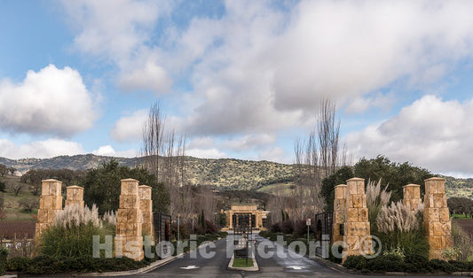 Photo - Entrance to Jarvis Winery, Built into a Mountain Above Napa Valley, California- Fine Art Photo Reporduction