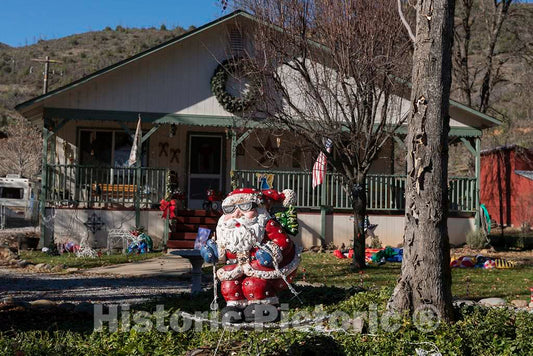 Photo - A Christmas display at a home in French Gulch, a tiny settlement west of Redding, California, and near the Whiskeytown National Recreation Area- Fine Art Photo Reporduction