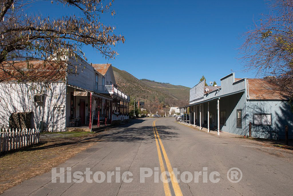 Photo - Main Street in French Gulch, a tiny settlement west of Redding, California, and near the Whiskeytown National Recreation Area- Fine Art Photo Reporduction
