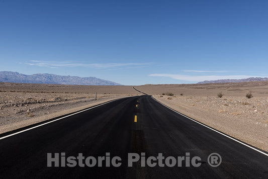 California Photo - One of Many Long, Straight, Black Roads in Death Valley-
