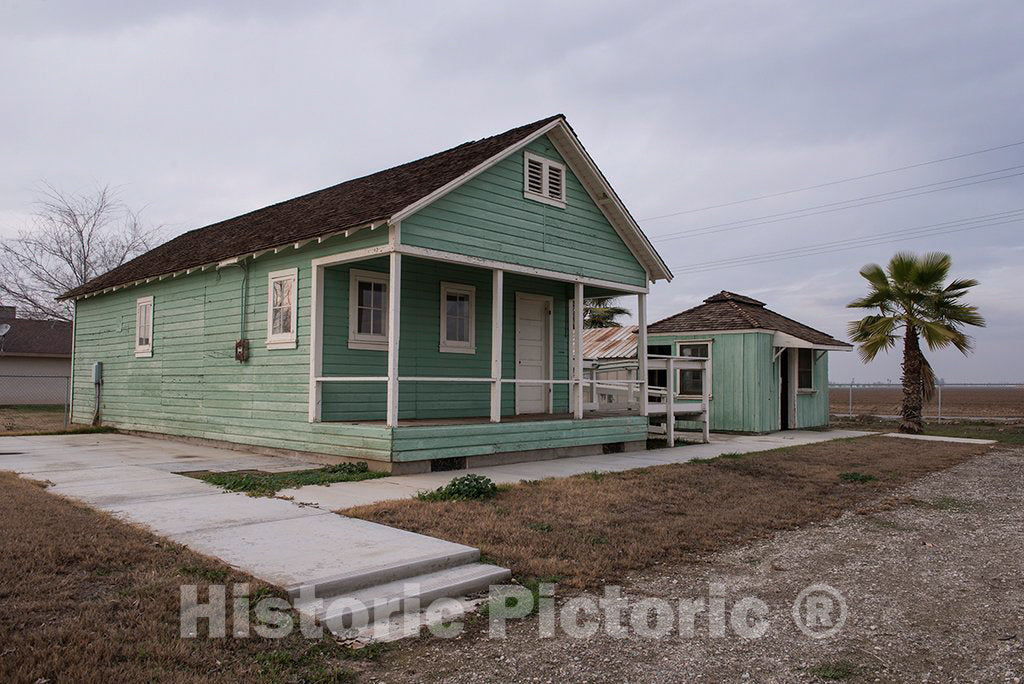 Photo - A migrant's Shack (repainted and vastly renovated in The Early 2000s) in The Former Weedpatch Camp, South of Bakersfield, California- Fine Art Photo Reporduction