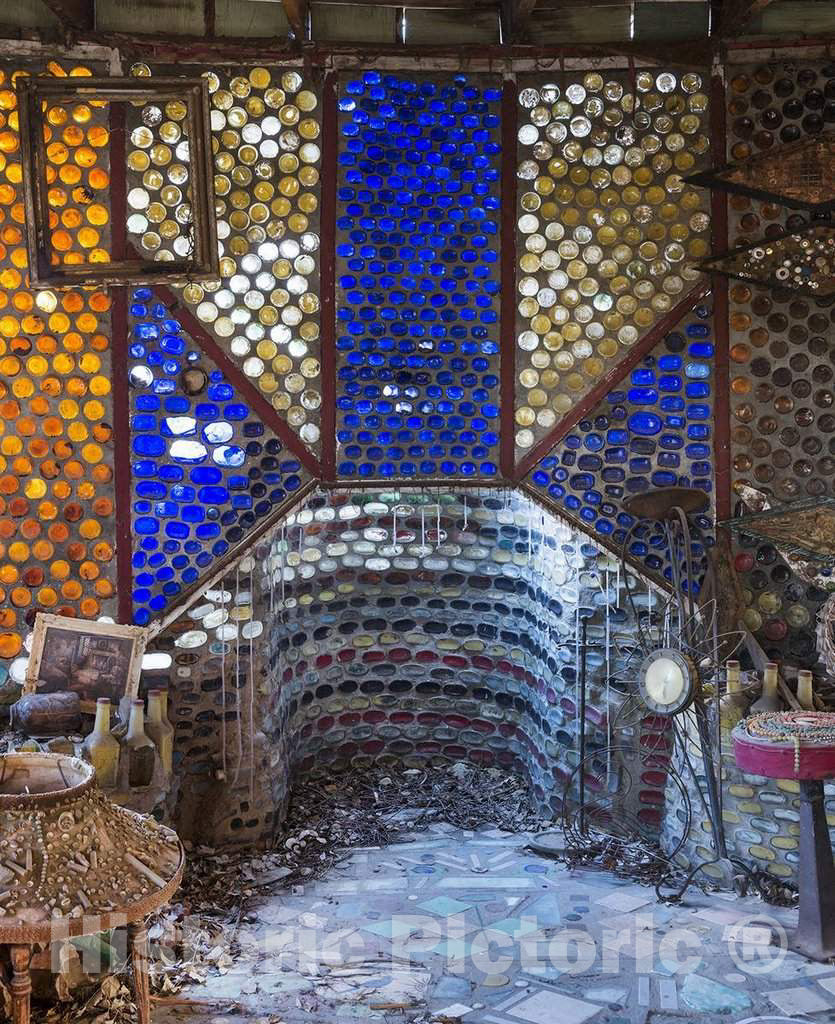 Photo - Inside one of The Unusual Structures at Grandma Prisbrey's Bottle Village in Simi Valley, California- Fine Art Photo Reporduction