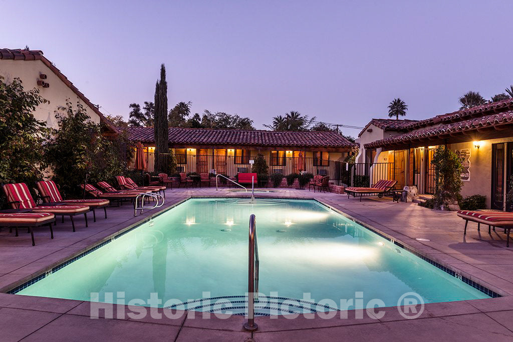 Photo - Swimming Pool at The Los Arboles Boutique Resort and Hotel in Palm Springs, California- Fine Art Photo Reporduction