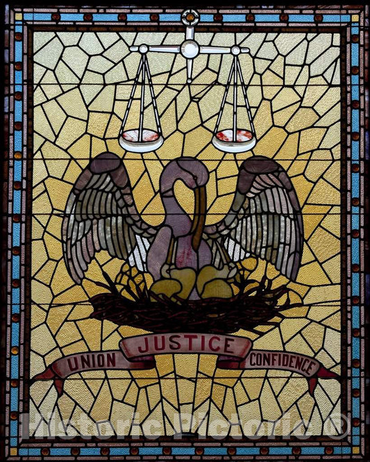 Photo - Stained Glass, U.S. Custom House in New Orleans, Louisiana- Fine Art Photo Reporduction