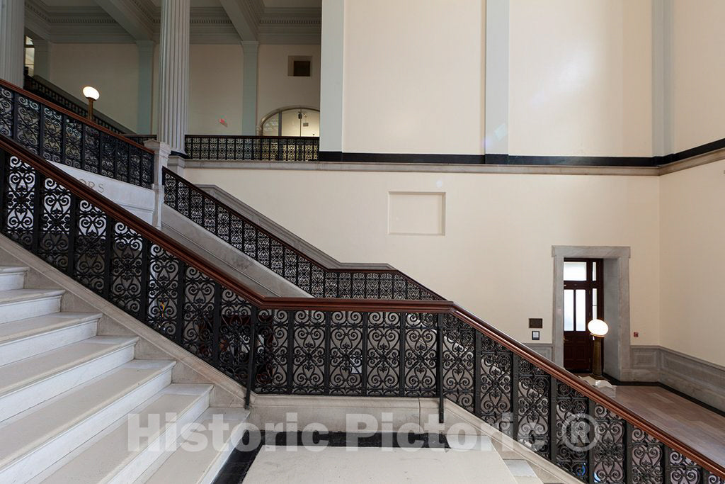 Photo - Interior Stairway, U.S. Custom House in New Orleans, Louisiana- Fine Art Photo Reporduction