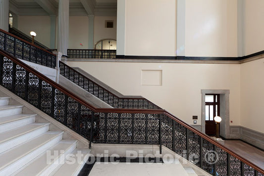 Photo - Interior Stairway, U.S. Custom House in New Orleans, Louisiana- Fine Art Photo Reporduction
