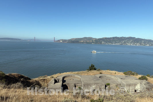 Santa Catalina, CA Photo - View of Golden Gate Bridge and Marin County from Angel Island. California
