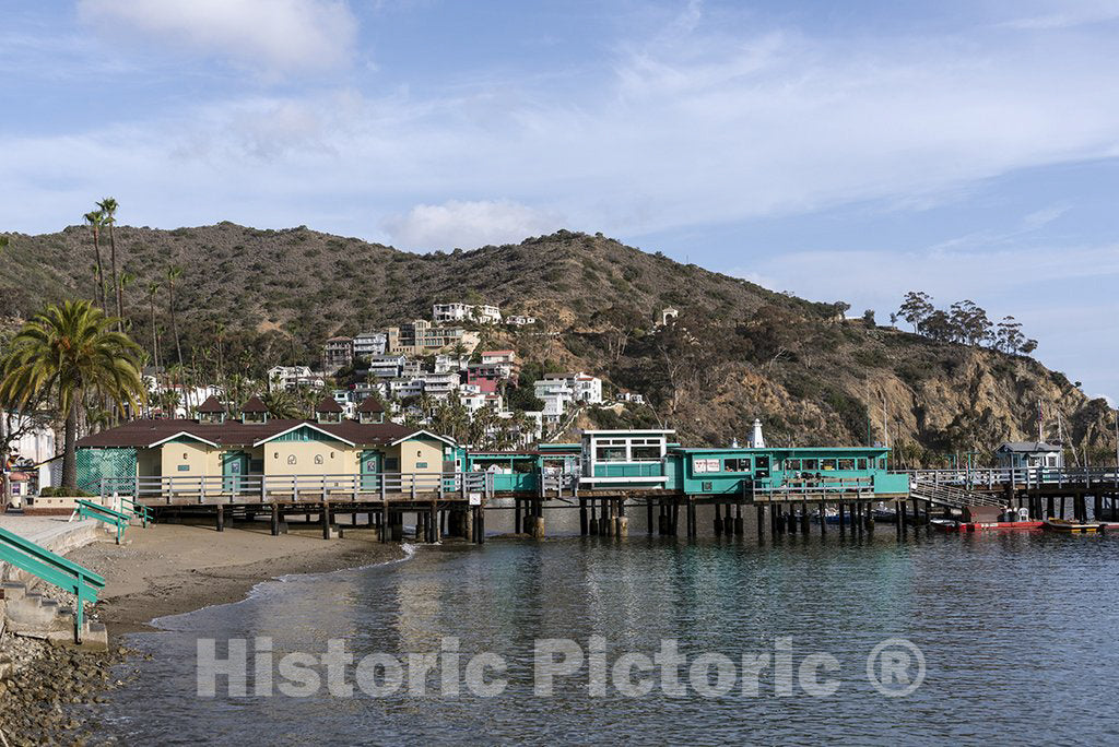 Santa Catalina, CA Photo - Green pier on Santa Catalina Island, a rocky island off the coast of CA