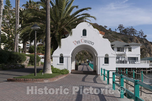Santa Catalina, CA Photo - Via Casino Archway on Santa Catalina Island, a Rocky Island Off The Coast of CA