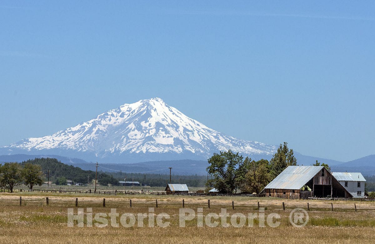 Mount Shasta, CA Photo - Scenic View of Mount Shasta in Northeast California-