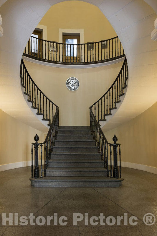 Savannah, GA Photo - Lobby and stairway. U.S. Custom House, East Bay and Bull Streets, Savannah, Georgia