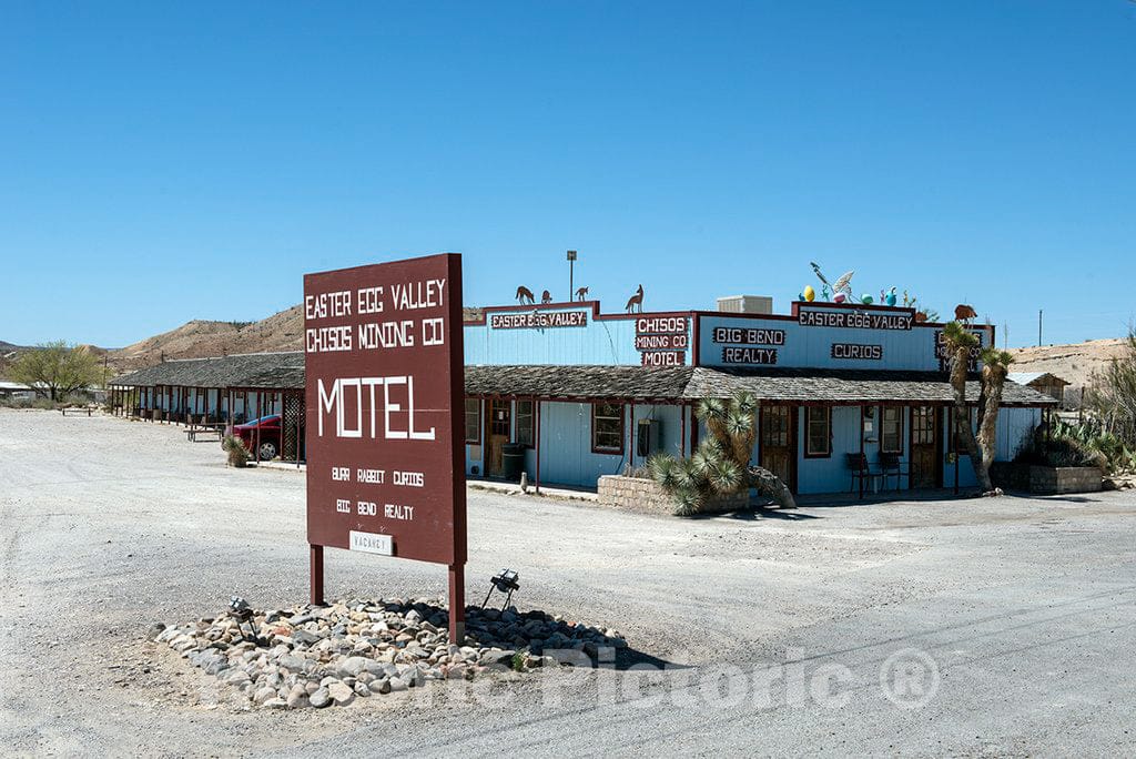 Photo- A Little Motel and Trading Post in The Ghost Town, Some of which is Still Occupied and Some of which Consists of Ruins of The Chisos Quicksilver-Mining Company
