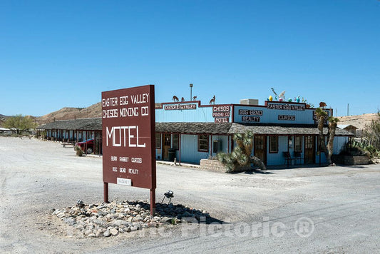 Photo- A Little Motel and Trading Post in The Ghost Town, Some of which is Still Occupied and Some of which Consists of Ruins of The Chisos Quicksilver-Mining Company