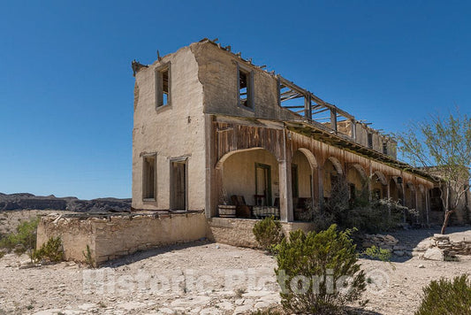 Photo- Remains of an Old Structure in The Terilingua Ghost Town, Some of which is Still Occupied and Some of which Consists of Ruins of The Chisos Quicksilver-Mining Company