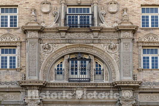 El Paso, TX Photo - Decorative facade on a building on North Mesa Street in downtown El Paso, TX