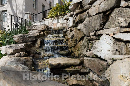 Photo- Stairway and Man Made Waterfall at The River Walk, Also Known as The Passeo del Rio, a Network of walkways Along The Banks of The San Antonio River 2 Fine Art Photo