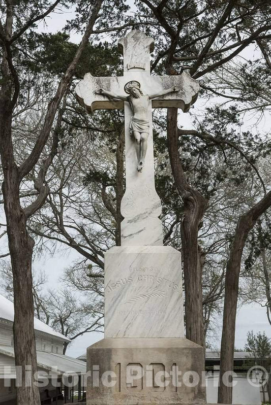 Photo - Statue of Jesus on The Cross Outside The Nativity of Mary, Blessed Virgin Catholic Church, Also Known as The St- Fine Art Photo Reporduction