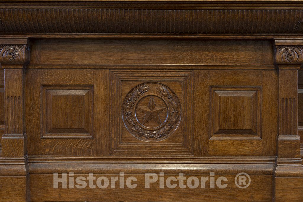 Austin, TX Photo - Lone Star Detail from The speaker's Desk in The House of Representatives Chamber in The Texas Capitol, Austin, Texas