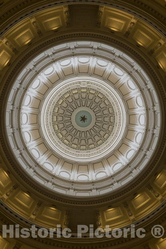 Austin, TX Photo - Looking up at The Dome of The Senate Chamber of The TX Capitol in Austin, TX