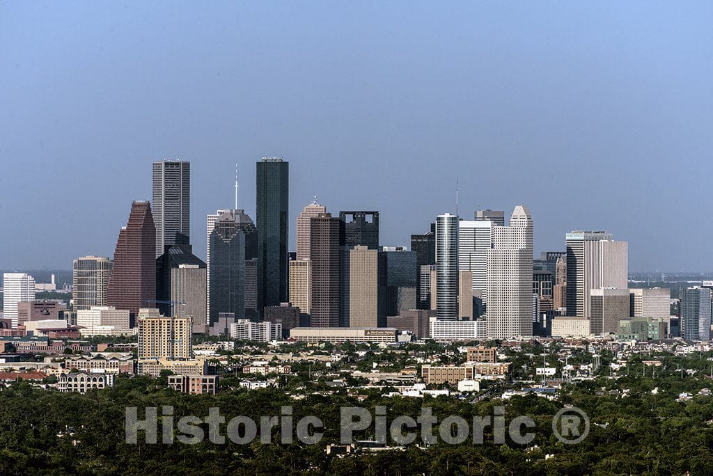 Houston, TX Photograph - Skyline of Houston, as seen from the roof of the 41-story Marathon Oil Tower, headquarters building of the Marathon Oil Corporation