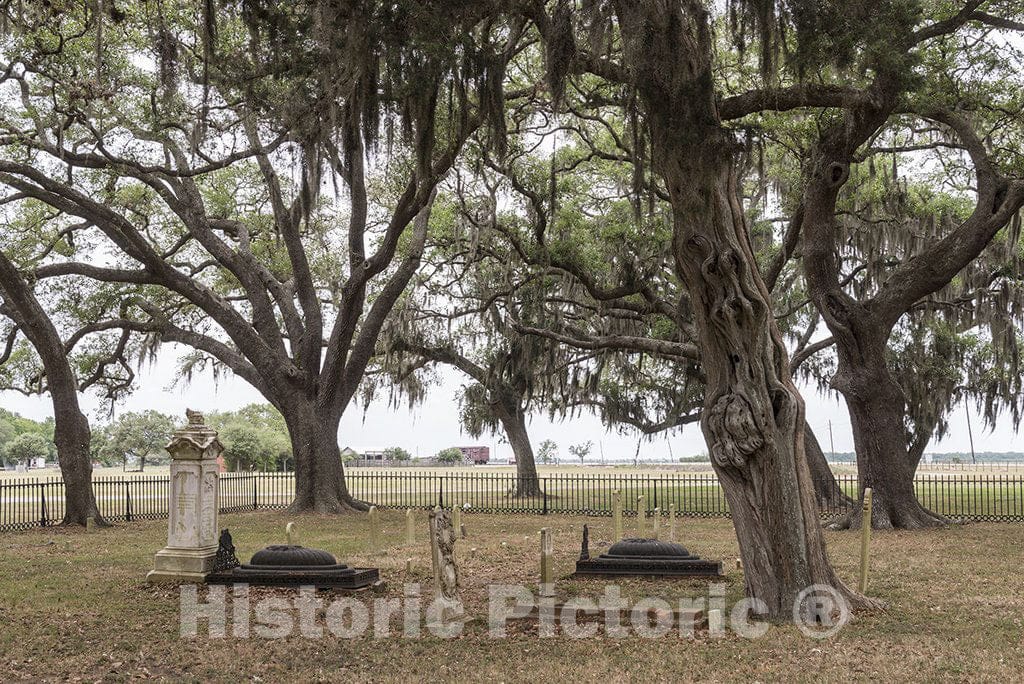 Fort Bend County, TX Photograph - The Family Cemetery at The George Ranch Historical Park, in Fort Bend County, TX, Featuring Historic Homes, costumed Interpreters and Livestock