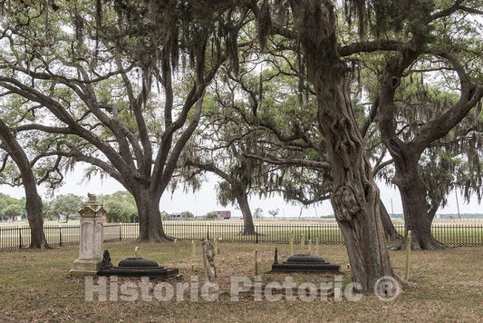 Fort Bend County, TX Photograph - The Family Cemetery at The George Ranch Historical Park, in Fort Bend County, TX, Featuring Historic Homes, costumed Interpreters and Livestock