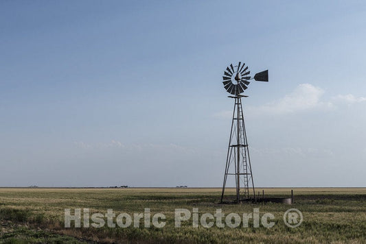 Gray County, TX Photo - Windmill in Rural Gray County in The Texas Panhandle