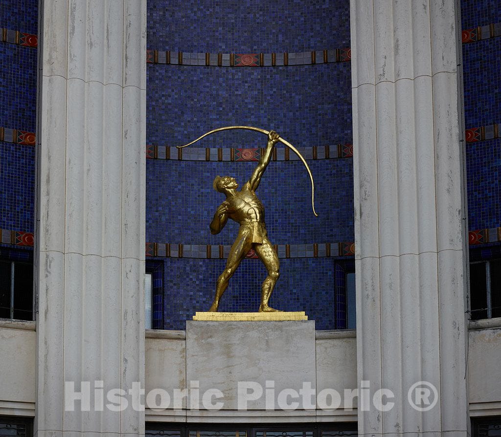 Photo - Allie Victoria Tennant's Tejas Warrior Statue Outside The Hall of State at Fair Park- Fine Art Photo Reporduction