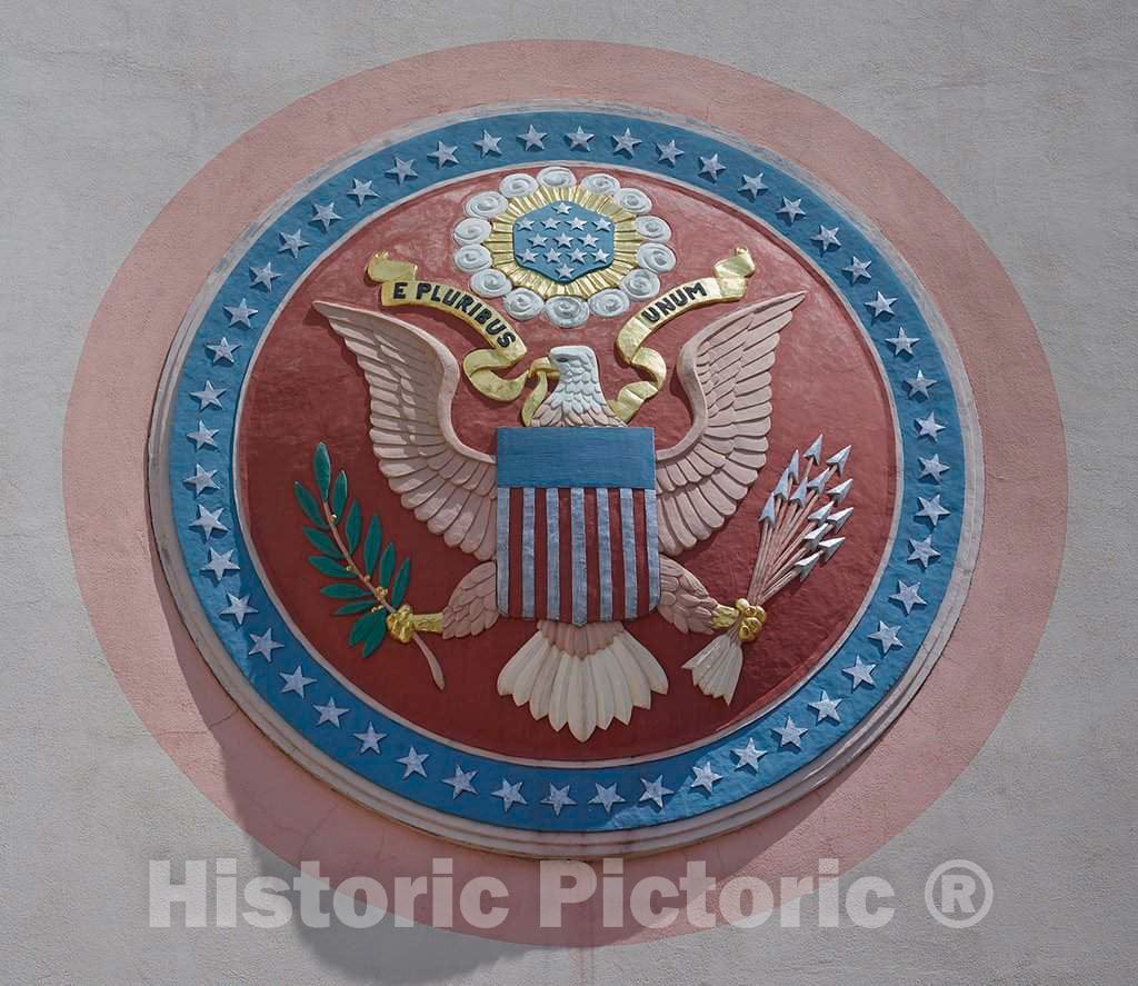Photo - Medallion on The Exterior Entrance of The Tower Building, Now Park Headquarters but Once The Federal Building at Fair Park- Fine Art Photo Reporduction