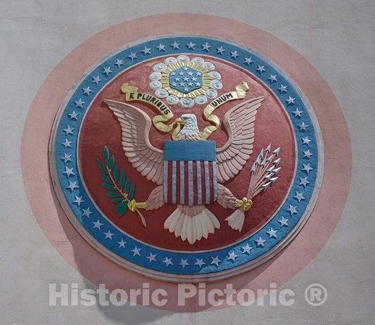 Photo - Medallion on The Exterior Entrance of The Tower Building, Now Park Headquarters but Once The Federal Building at Fair Park- Fine Art Photo Reporduction