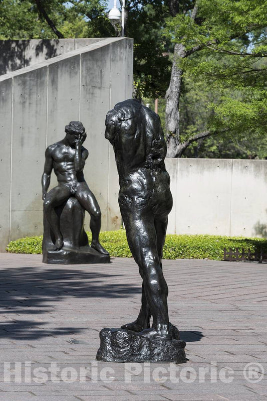 Photograph- A portion of the Lillie and Hugh Roy Cullen Sculpture Garden at one location of the Museum of Fine Arts, Houston, which showcases masterworks of 20th-and 21st-century sculpture by