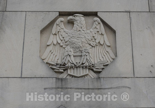 Alexandria, LA Photo - Exterior Detail, bas Relief of Eagle, U.S. Post Office and Courthouse, Alexandria, Louisiana
