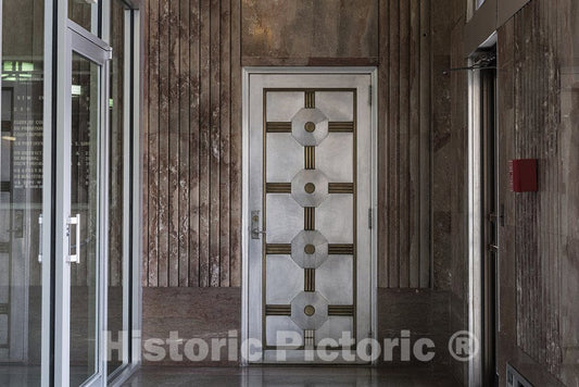 Alexandria, LA Photo - Lobby Door. U.S. Post Office and Courthouse, Alexandria, Louisiana