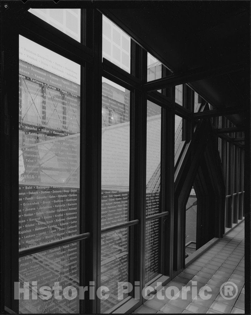 Washington, D.C. Photo - Holocaust Museum glass wall with names of Holocaust victims, Washington, D.C.