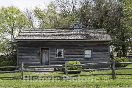 Berkeley County, WV Photo - The Morgan Cabin, the second home of Morgan Morgan, West Virginia's first known permanent white settler, in what is now the Torytown area