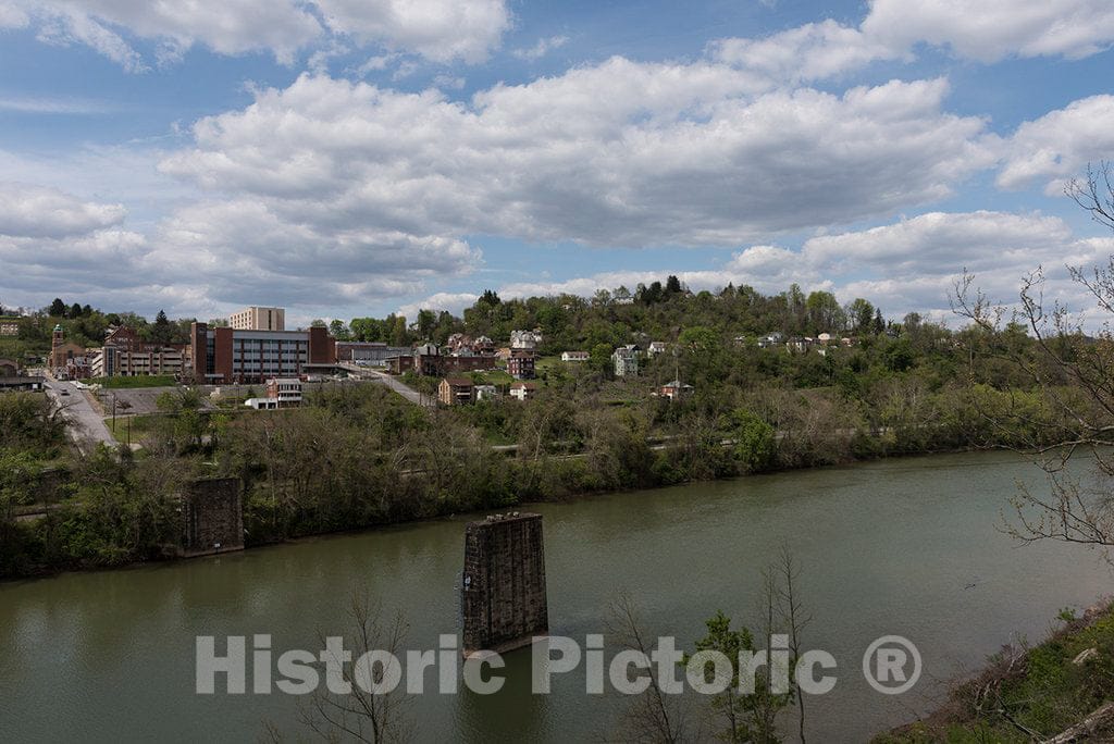 Photo - River view of Fairmont, West Virginia- Fine Art Photo Reporduction