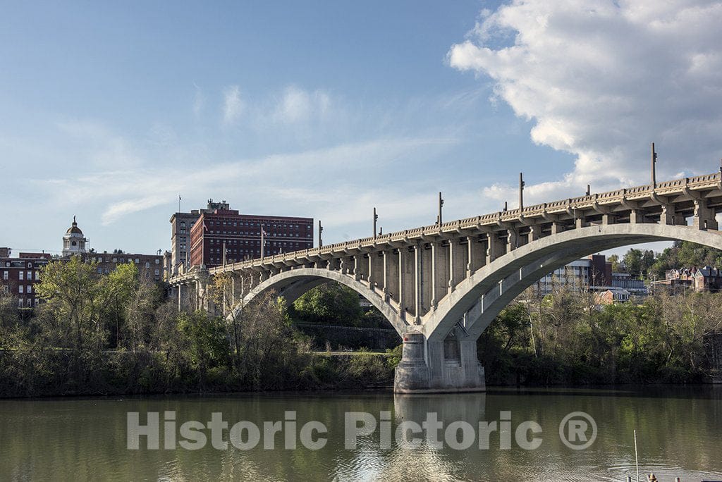 Fairmont, WV Photo - The Robert H. Mollohan Bridge, also known as the High-Level Bridge or"Million-Dollar Bridge," over the Monongahela River in Fairmont, West Virginia