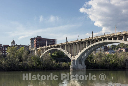 Fairmont, WV Photo - The Robert H. Mollohan Bridge, also known as the High-Level Bridge or"Million-Dollar Bridge," over the Monongahela River in Fairmont, West Virginia