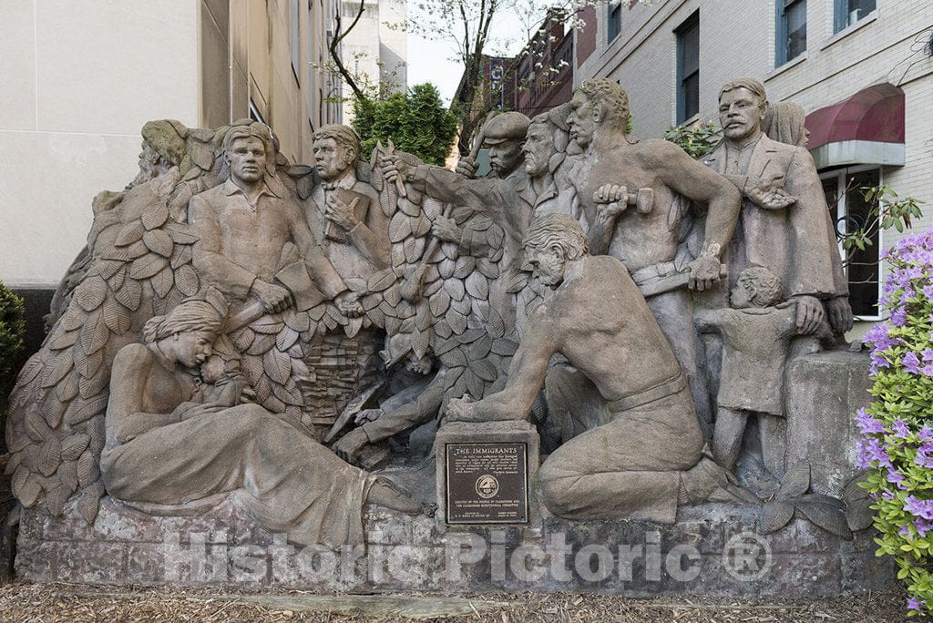 Clarksburg, WV Photo - Immigrants Statue, erected Outside The Harrison County Courthouse as Part of The Celebration of The city's Bicentennial in 1985